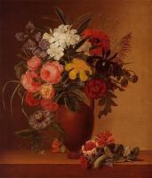 Johan Laurentz Jensen - Still Life with Flowers in an Earthenware Vase